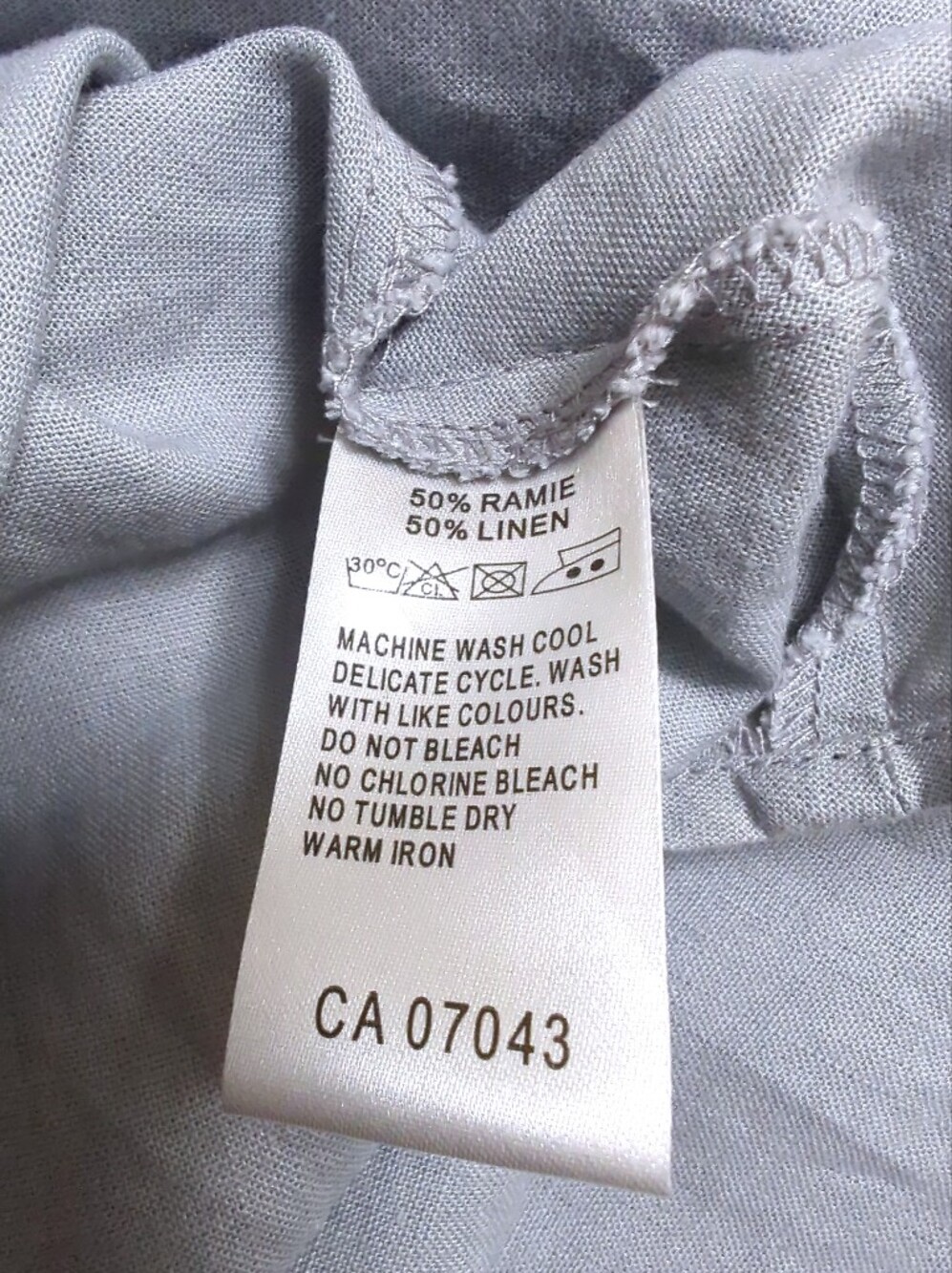 Malvin Germany Linen Ramie Tie Front Midi Dresss Grey Blue Coastal Minimalist XL - Picture 8 of 8